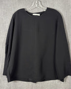 Vince Crepe Cady Split-Back Flyaway Long-Sleeve Blouse Size 10 — front