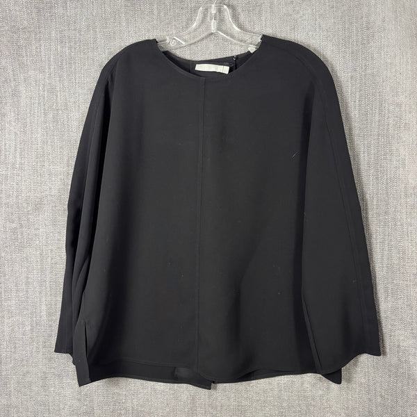 Vince Crepe Cady Split-Back Flyaway Long-Sleeve Blouse Size 10 — front