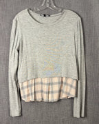 50 - Generation Love Gray Plaid-Hem Top Size S — photo 1: front view