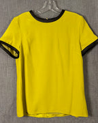 54 - Alice + Olivia Yellow T-Shirt with Black Trim Size S — photo 1: front view