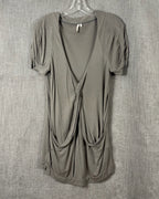 60 - IRO Gray Viscose Draped Dress Size S — photo 1: front view