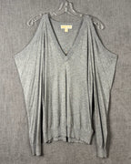 61 - MICHAEL Michael Kors Gray Viscose-Cashmere Blend Cardigan Size XS — photo 1: front view