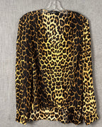 63 - Alice + Olivia Leopard-Print Blouse Size L — photo 1: front view