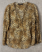 68 - Zara Woman Leopard-Print Blouse Size EUR L (USA L, MEX 30) — photo 1: front view