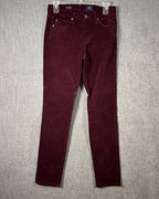 82 - AG Adriano Goldschmied The Prima Burgundy Mid-Rise Cigarette Pants Size 27R — photo 1: front view
