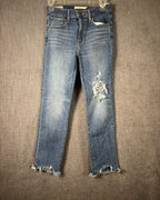 86 - Levi's Premium 724 High Rise Straight Distressed Jeans Size 26 — photo 1: front view