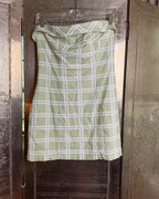 94 - Peppermayo Green Plaid Linen-Blend Skirt Size AU-UK 6 (US 4, EU 36) — photo 1: front view