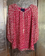 98 - Hamptonite New York Red Silk Blouse Size L — photo 1: front view