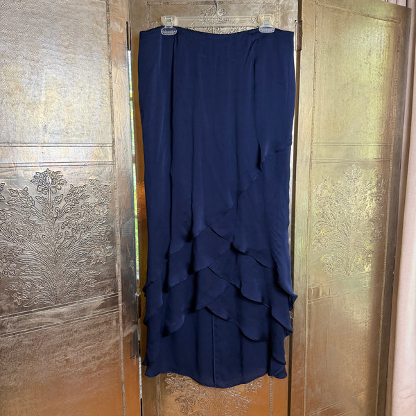 99 - Navy Ruffle Skirt — photo 1: front view