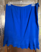 100 - Blue Scallop-Hem Skirt — photo 1: front view