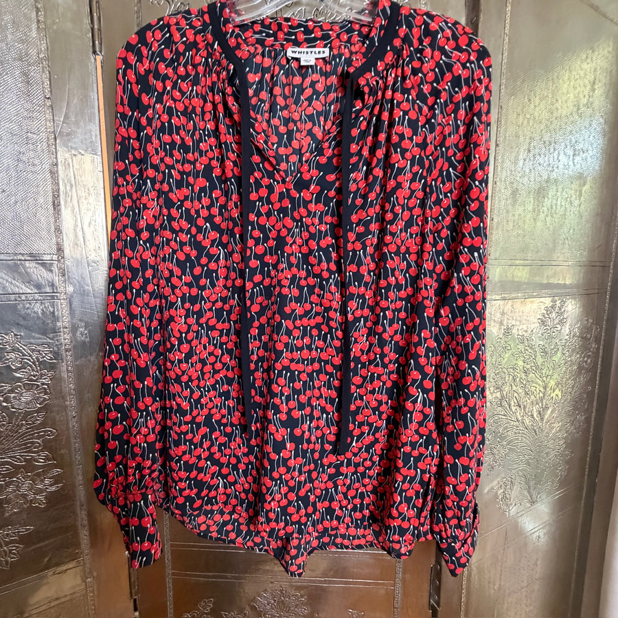 101 - Whistles Black and Red Blouse Size UK 14 (EU 42, US 10) — photo 1: front view