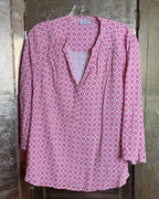 108 - Anna Kay Pink Viscose Blouse Size L — photo 1: front view