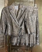128 - MaxMara Gray Skirt Suit Size USA 4 (F 36, GB 6; jacket I 38, skirt I 36) — photo 1: front view
