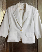 Trina Turk White Single-Button Notched-Lapel Blazer Size 6 — front