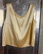 Champagne-Gold Satin-Finish Scoop-Neck Sleeveless Shell — photo 1: front view
