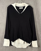 Bailey 44 Grand Duke Black and White Layered Sweater Size S — front layered
