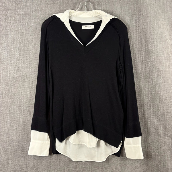 Bailey 44 Grand Duke Black and White Layered Sweater Size S — front layered