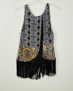 Back view of Plenty by Tracy Reese Paisley Silk Fringe Tunic