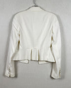 Back view of REDValentino Textured Stripe Peplum Blazer