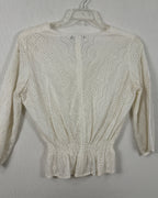 Back view of Few Moda Lace Smocked Blouse