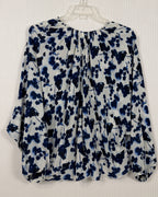 Back view of Elizabeth and James Floral-Print Silk Blouse