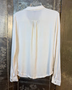 Back view of Ann Taylor Mixed-Media Button-Front Blouse Size M