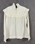 Back view of M&S x Alexa Chung Ruffle-Yoke Cotton Blouse Size 12
