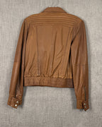 1 - vid. by Marquis Brown Leather Jacket Size 6 — photo 2: back view