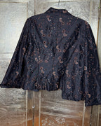Dianne Keesee Black Floral Embroidered Sequin Jacket — back