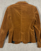 8 - Zara Basic Brown Corduroy Blazer Size EUR L (USA L, MEX 30) — photo 2: back view