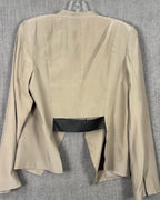 9 - Alice + Olivia Beige Silk Blazer Size M — photo 2: back view