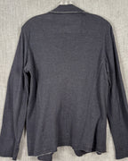 10 - Majestic Filatures du Lion Navy and Gray Cotton-Cashmere Blazer Size 4 — photo 2: back view