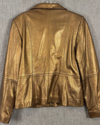 16 - Bronze Leather Jacket Size L — photo 2: back view