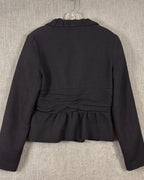 Iris Setlakwe Black Ruffled-Collar Three-Button Peplum Blazer Size 8 — back