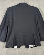 Ann Taylor Black Cotton-Blend 3/4-Sleeve Single-Breasted Blazer Size 14 — back
