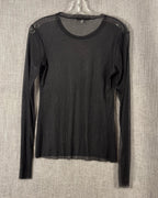 Sun Light Black Sheer Mesh Long-Sleeve Top Size 1 — back