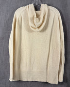 36 - Nili Lotan Cream Wool-Silk Pullover Hoodie Sweater Size M — photo 2: back view