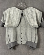 40 - Gray Lace Hooded Top — photo 2: back view