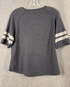 42 - James Perse Gray Striped-Sleeve T-Shirt Size 2 — photo 2: back view