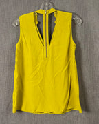 55 - Yellow Silk Sleeveless Blouse — photo 2: back view