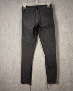 Zara Z1975 Black Distressed Skinny Ankle Jeans with Faux-Snakeskin Side Stripe Size US 4 (EUR 36, MEX 26) — back