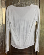 Zadig & Voltaire Tunisien ML Print White Floral Skull Long-Sleeve Tee Size M — back