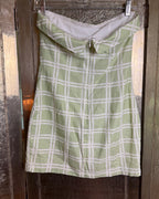 94 - Peppermayo Green Plaid Linen-Blend Skirt Size AU-UK 6 (US 4, EU 36) — photo 2: back view