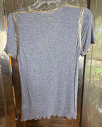 102 - Zadig & Voltaire Gray Tino Foil Modal T-Shirt Size M — photo 2: back view