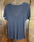 103 - Zadig & Voltaire Navy Tino Foil Modal V-Neck T-Shirt Size S — photo 2: back view