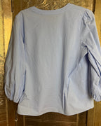 104 - Ann Taylor Blue Cotton-Blend Blouse Size M — photo 2: back view