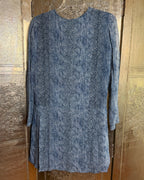 117 - Tory Burch Blue Snake-Print Silk Georgette Dress Size 2 — photo 2: back view