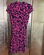 118 - Milly Pink and Black Silk Dress Size M — photo 2: back view