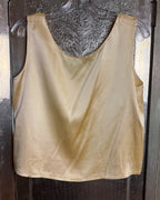 Champagne-Gold Satin-Finish Scoop-Neck Sleeveless Shell — photo 2: back view