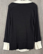 Bailey 44 Grand Duke Black and White Layered Sweater Size S — back layered